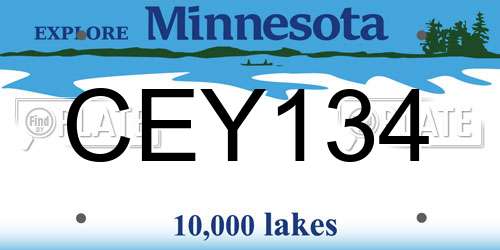 CEY134 Minnesota License Plate