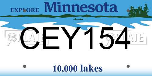 CEY154 Minnesota License Plate