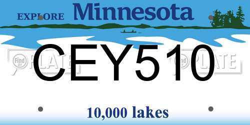 CEY510 Minnesota License Plate