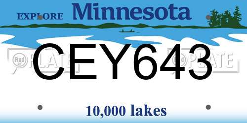 CEY643 Minnesota License Plate
