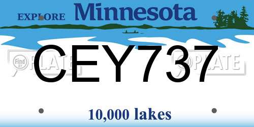 CEY737 Minnesota License Plate