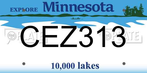 CEZ313 Minnesota License Plate