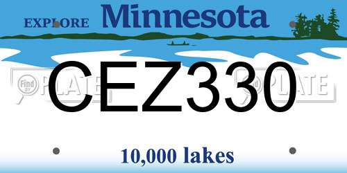 CEZ330 Minnesota License Plate