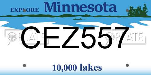CEZ557 Minnesota License Plate