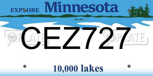 CEZ727 Minnesota License Plate