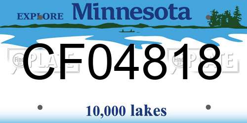 CF04818 Minnesota License Plate