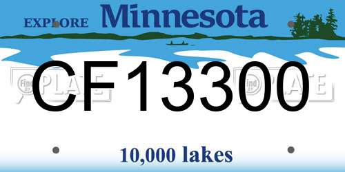 CF13300 Minnesota License Plate