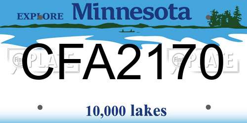 CFA2170 Minnesota License Plate