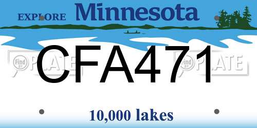CFA471 Minnesota License Plate