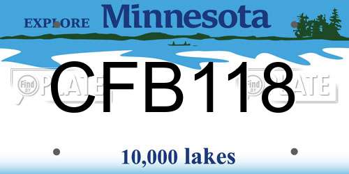 CFB118 Minnesota License Plate