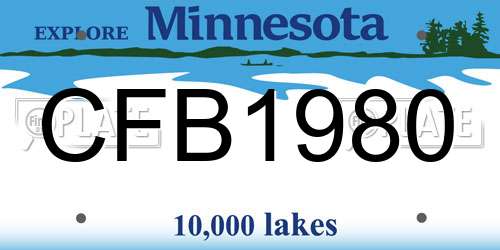 CFB1980 Minnesota License Plate