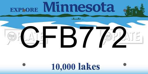 CFB772 Minnesota License Plate