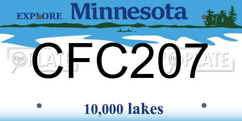 CFC207 Minnesota License Plate