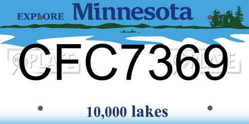 CFC7369 Minnesota License Plate