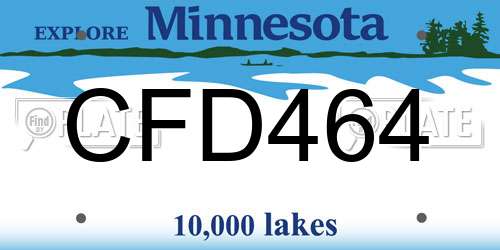 CFD464 Minnesota License Plate