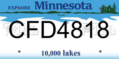 CFD4818 Minnesota License Plate