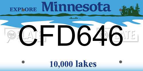 CFD646 Minnesota License Plate