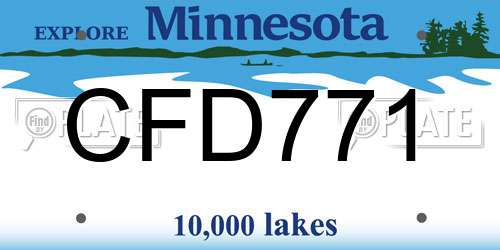 CFD771 Minnesota License Plate