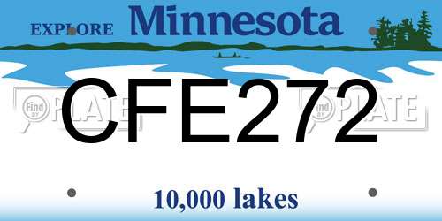 CFE272 Minnesota License Plate