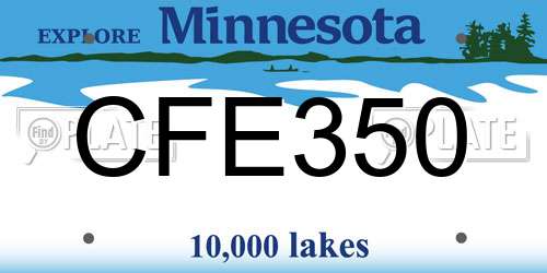 CFE350 Minnesota License Plate