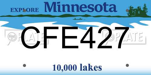 CFE427 Minnesota License Plate
