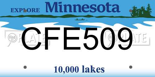 CFE509 Minnesota License Plate