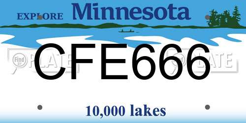 CFE666 Minnesota License Plate