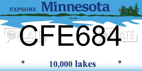 CFE684 Minnesota License Plate