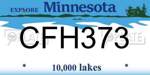 CFH373 Minnesota License Plate