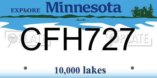 CFH727 Minnesota License Plate