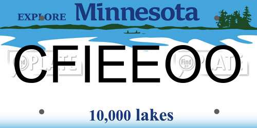 CFIEEOO Minnesota License Plate