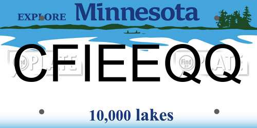 CFIEEQQ Minnesota License Plate