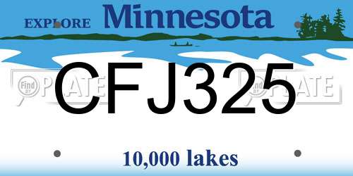CFJ325 Minnesota License Plate