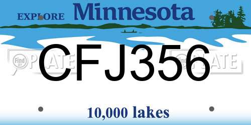 CFJ356 Minnesota License Plate