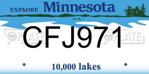 CFJ971 Minnesota License Plate