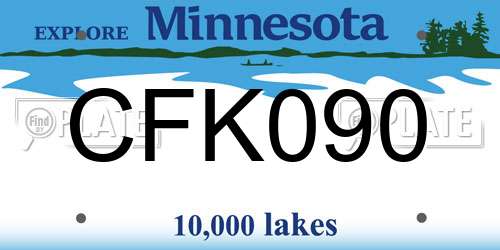 CFK090 Minnesota License Plate