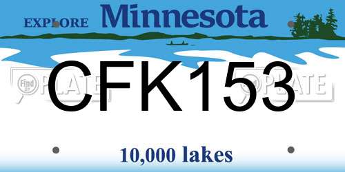 CFK153 Minnesota License Plate