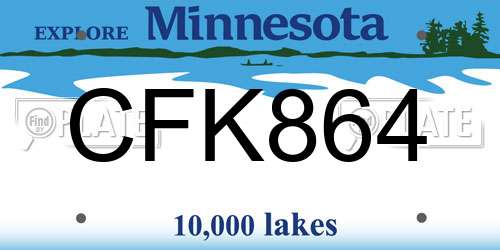 CFK864 Minnesota License Plate