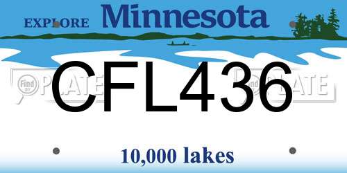 CFL436 Minnesota License Plate