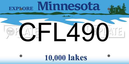 CFL490 Minnesota License Plate