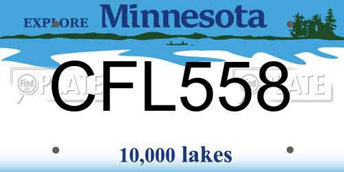 CFL558 Minnesota License Plate