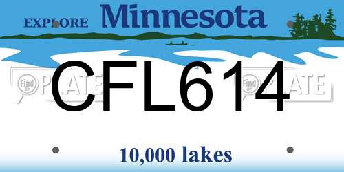 CFL614 Minnesota License Plate