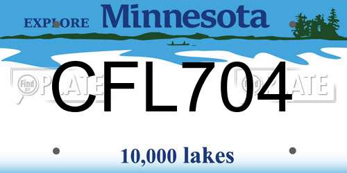 CFL704 Minnesota License Plate