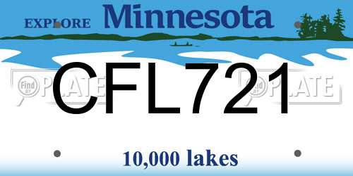 CFL721 Minnesota License Plate