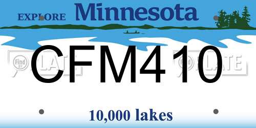 CFM410 Minnesota License Plate