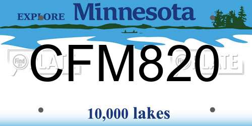 CFM820 Minnesota License Plate