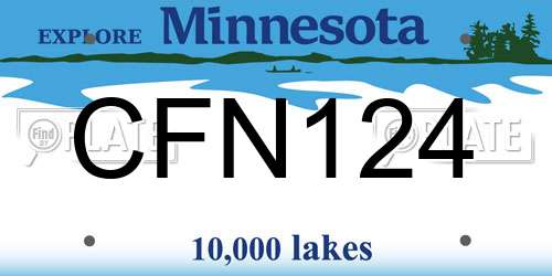 CFN124 Minnesota License Plate