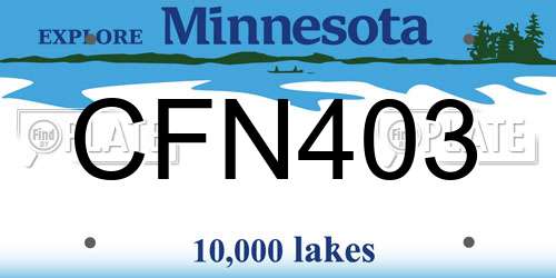 CFN403 Minnesota License Plate