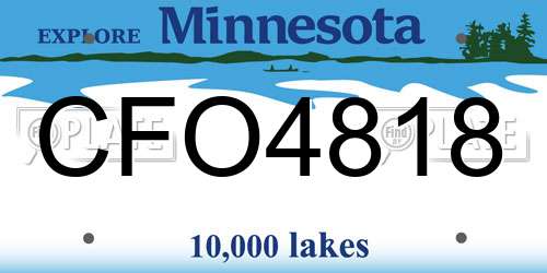 CFO4818 Minnesota License Plate