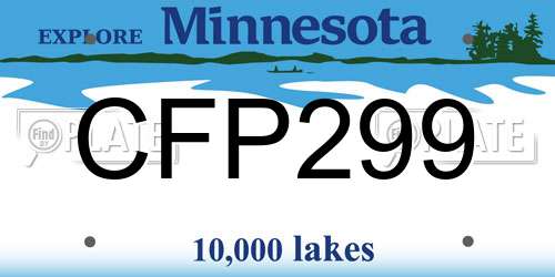 CFP299 Minnesota License Plate